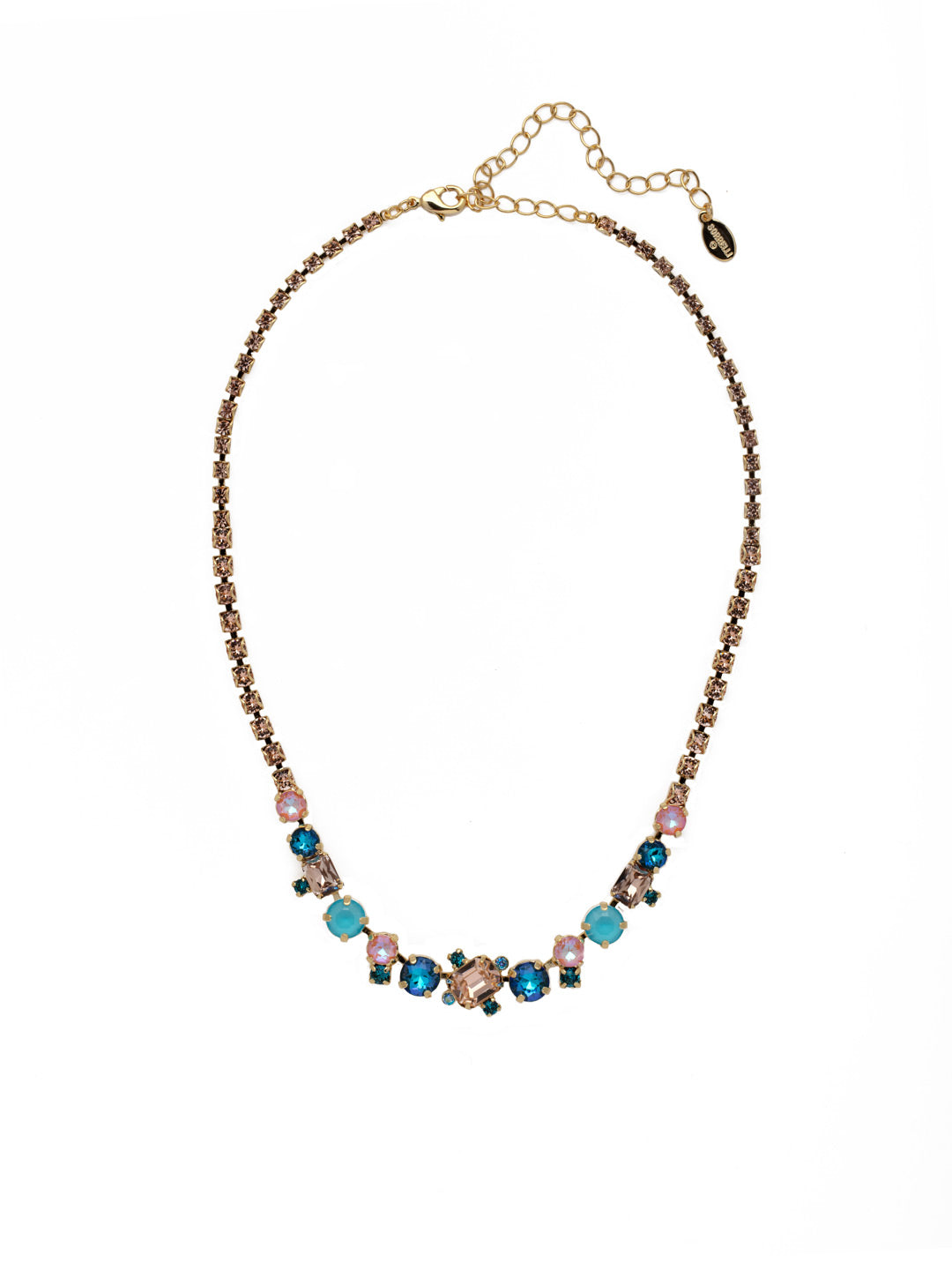 Tinsley Tennis Necklace - NEN17BGSOP - <p>The Tinsley Statement Necklace exudes drama. Every inch is encrusted in sparkling crystals competing to be noticed. Fasten it on when you're looking for some attention. From Sorrelli's South Pacific collection in our Bright Gold-tone finish.</p>