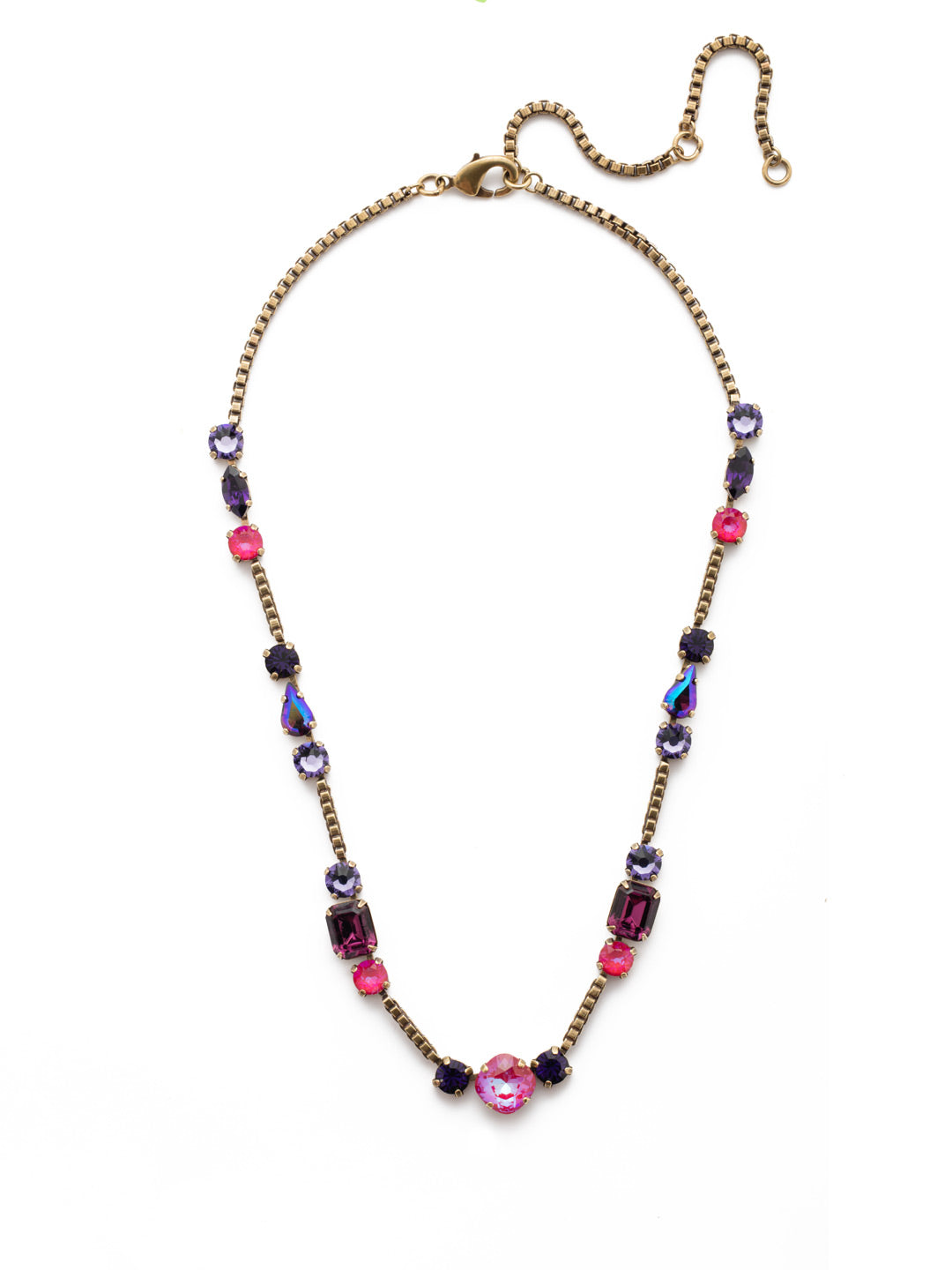 Poppy Tennis Necklace - NEN18AGDCS - <p>The Poppy Tennis Necklace is anything but ordinary. Wear it all when you combine classic, baguette and navette sparklers. It's structured and sophisticated. From Sorrelli's Duchess collection in our Antique Gold-tone finish.</p>