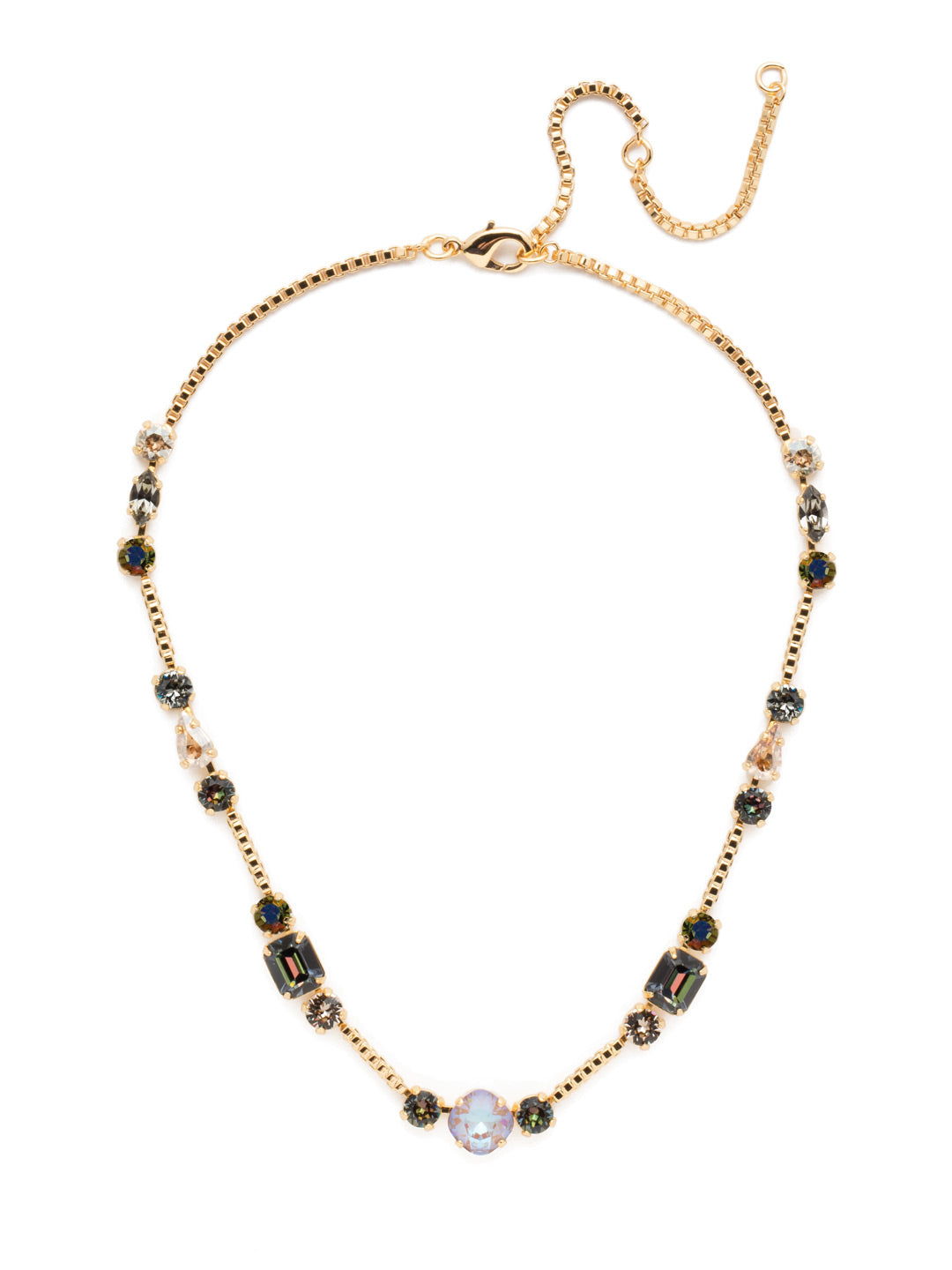 Poppy Tennis Necklace - NEN18BGCSM - <p>The Poppy Tennis Necklace is anything but ordinary. Wear it all when you combine classic, baguette and navette sparklers. It's structured and sophisticated. From Sorrelli's Cashmere collection in our Bright Gold-tone finish.</p>