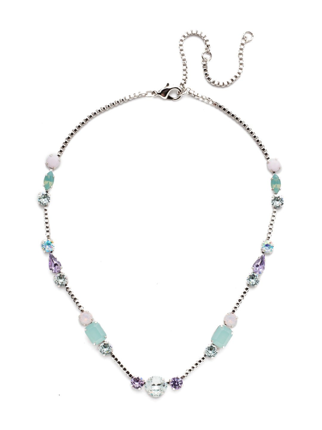 Poppy Tennis Necklace - NEN18RHTUL - <p>The Poppy Tennis Necklace is anything but ordinary. Wear it all when you combine classic, baguette and navette sparklers. It's structured and sophisticated. From Sorrelli's Tulip collection in our Palladium Silver-tone finish.</p>