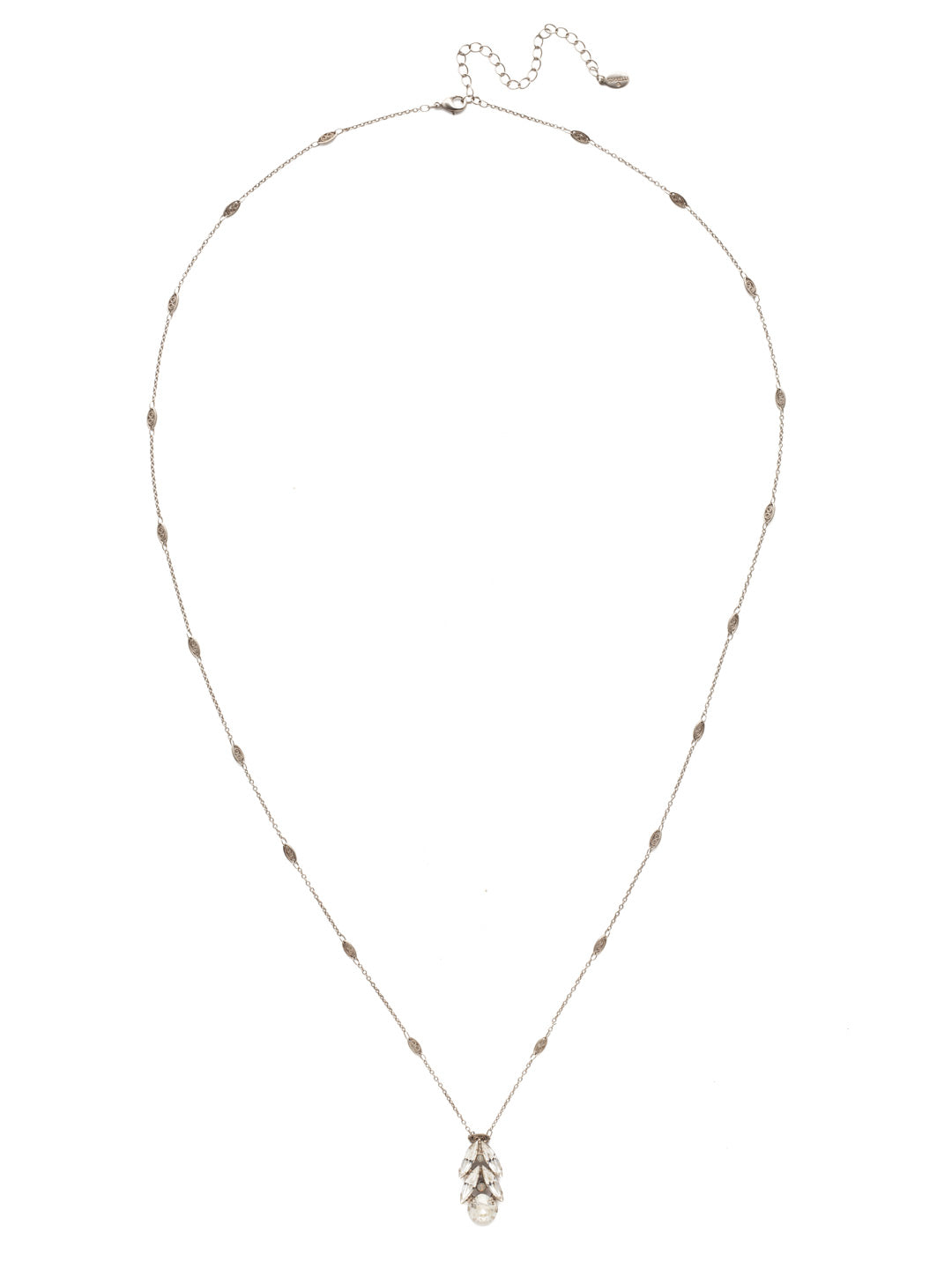 Hannah Pendant Necklace - NEN19ASSTC - <p>The Hannah Pendant Necklace is style and grace. The dripping sparkles of navette crystals around a circular center hang from a delicate metal strand that's a beauty in its own right. From Sorrelli's Storm Clouds collection in our Antique Silver-tone finish.</p>