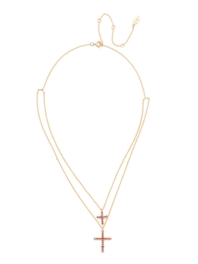 Bethany Layered Necklace - NEN2BGBGA - <p>Our Layered Bethany Cross Necklace proves that sometimes two crosses are better than one. Fasten to your desired length and you're set. From Sorrelli's Begonia collection in our Bright Gold-tone finish.</p>