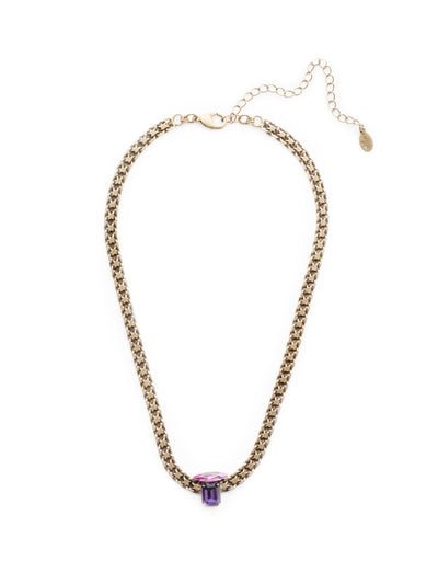 Graycen Tennis Necklace - NEP15AGDCS - <p>Metal rules in the Graycen Tennis Necklace. Layer on thick, dark standout links complemented by a cushion octagon and navette crystal sparkler. From Sorrelli's Duchess collection in our Antique Gold-tone finish.</p>