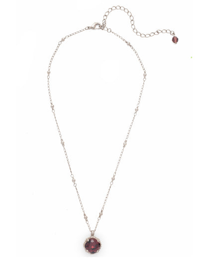 Siren Pendant Necklace - NEP22AGBUR - <p>With a cushion-cut crystal and delicate chain, the Siren Pendant  will add a litle sparkle to your everyday look. From Sorrelli's Burgundy collection in our Antique Gold-tone finish.</p>