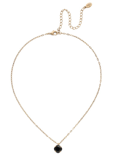 Siren Pendant Necklace - NEP22AGJET - <p>With a cushion-cut crystal and delicate chain, the Siren Pendant  will add a litle sparkle to your everyday look. From Sorrelli's Jet collection in our Antique Gold-tone finish.</p>