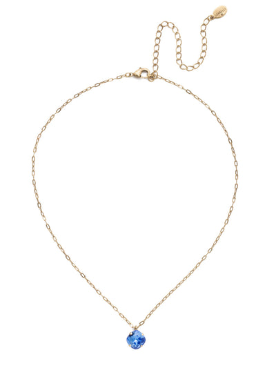 Siren Pendant Necklace - NEP22AGSAP - <p>With a cushion-cut crystal and delicate chain, the Siren Pendant  will add a litle sparkle to your everyday look. From Sorrelli's Sapphire collection in our Antique Gold-tone finish.</p>