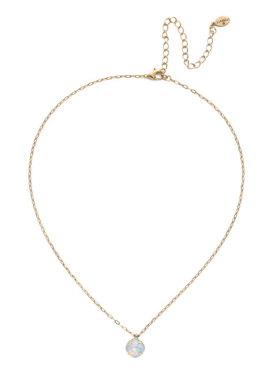 Siren Pendant Necklace - NEP22AGWO - With a cushion-cut crystal and delicate chain, the Siren Pendant  will add a litle sparkle to your everyday look. From Sorrelli's White Opal collection in our Antique Gold-tone finish.