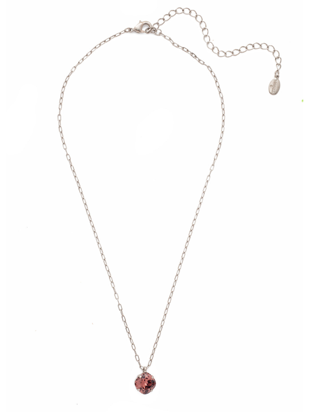 Siren Pendant Necklace - NEP22ASBUR - <p>With a cushion-cut crystal and delicate chain, the Siren Pendant  will add a litle sparkle to your everyday look. From Sorrelli's Burgundy collection in our Antique Silver-tone finish.</p>