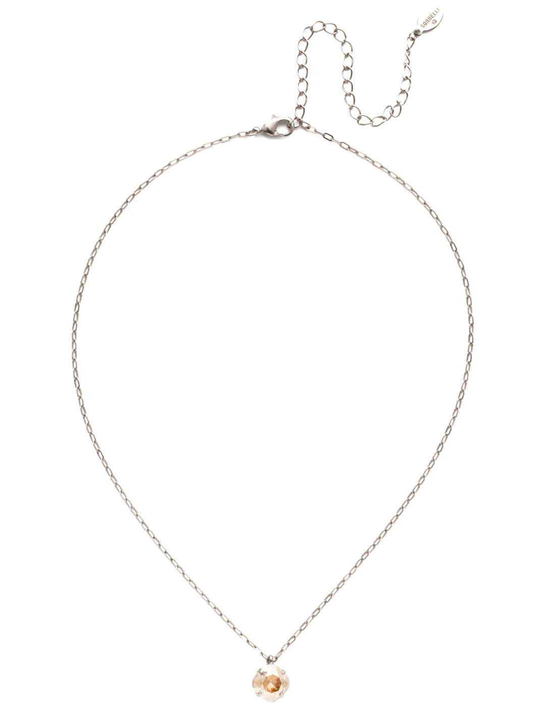 Siren Pendant Necklace - NEP22ASDCH - <p>With a cushion-cut crystal and delicate chain, the Siren Pendant  will add a litle sparkle to your everyday look. From Sorrelli's Dark Champagne collection in our Antique Silver-tone finish.</p>