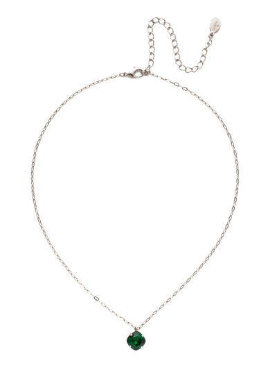 Siren Pendant Necklace - NEP22ASEME - With a cushion-cut crystal and delicate chain, the Siren Pendant  will add a litle sparkle to your everyday look. From Sorrelli's Emerald collection in our Antique Silver-tone finish.