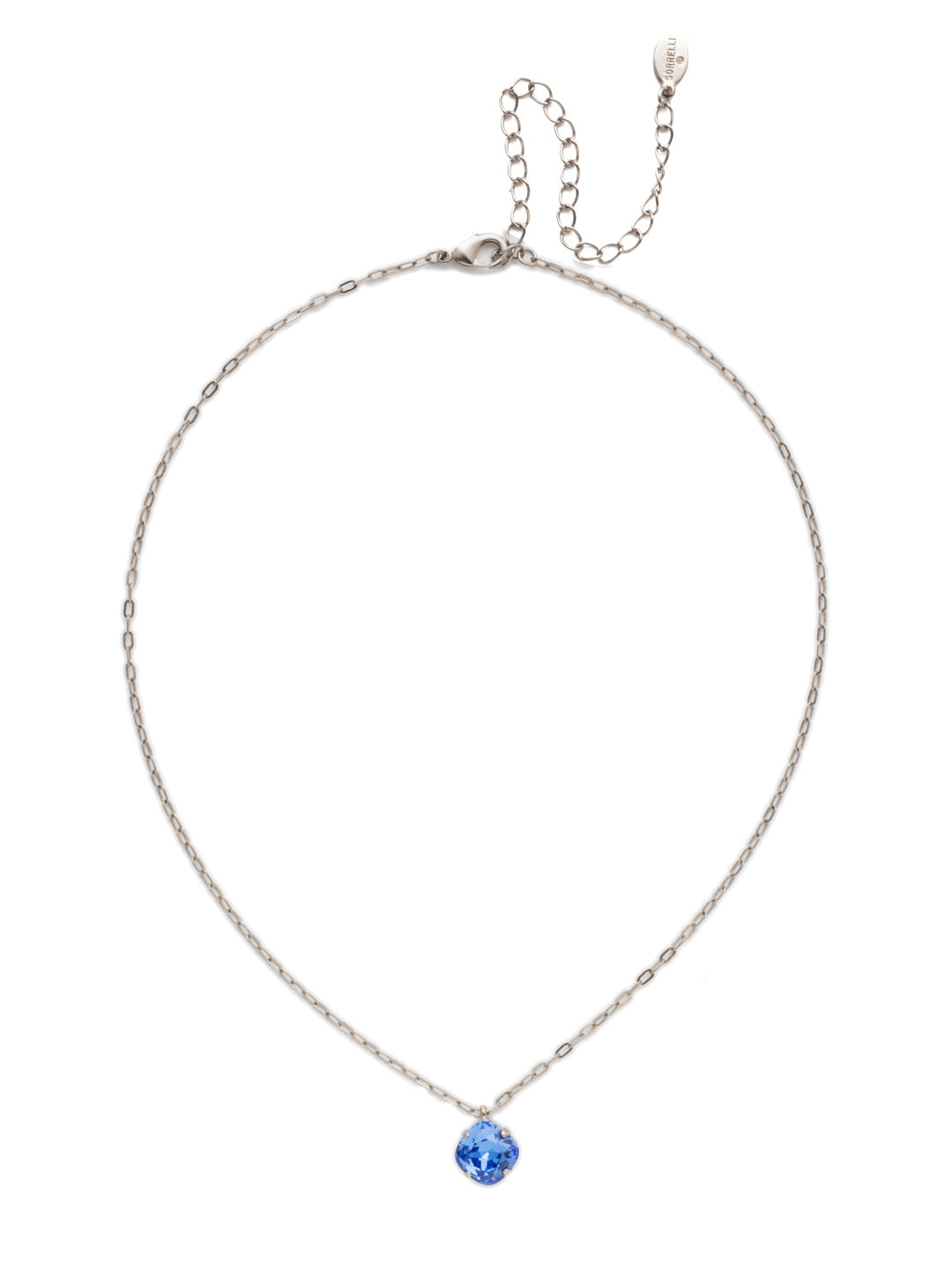 Siren Pendant Necklace - NEP22ASSAP - <p>With a cushion-cut crystal and delicate chain, the Siren Pendant  will add a litle sparkle to your everyday look. From Sorrelli's Sapphire collection in our Antique Silver-tone finish.</p>