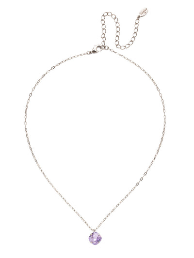 Siren Pendant Necklace - NEP22ASVI - With a cushion-cut crystal and delicate chain, the Siren Pendant  will add a litle sparkle to your everyday look. From Sorrelli's Violet collection in our Antique Silver-tone finish.