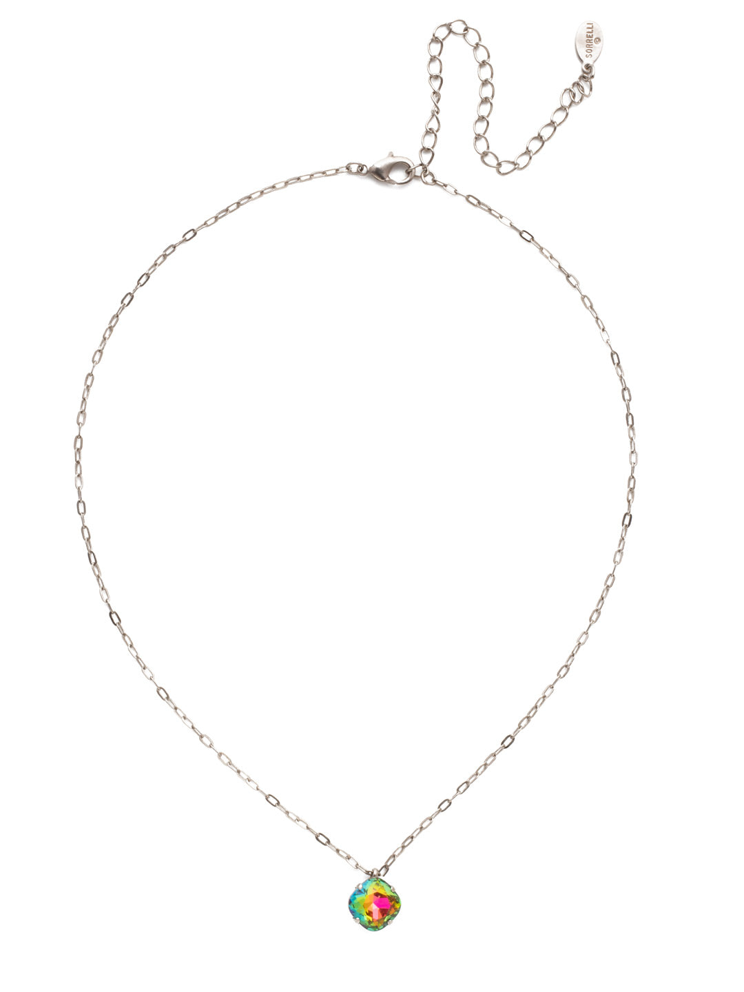 Siren Pendant Necklace - NEP22ASVO - With a cushion-cut crystal and delicate chain, the Siren Pendant  will add a litle sparkle to your everyday look. From Sorrelli's Volcano collection in our Antique Silver-tone finish.