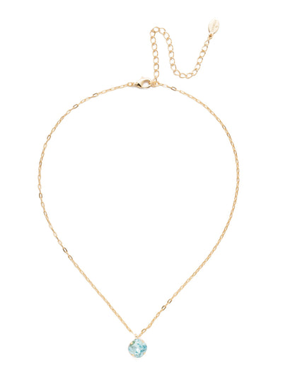 Siren Pendant Necklace - NEP22BGAQU - <p>With a cushion-cut crystal and delicate chain, the Siren Pendant  will add a litle sparkle to your everyday look. From Sorrelli's Aquamarine collection in our Bright Gold-tone finish.</p>