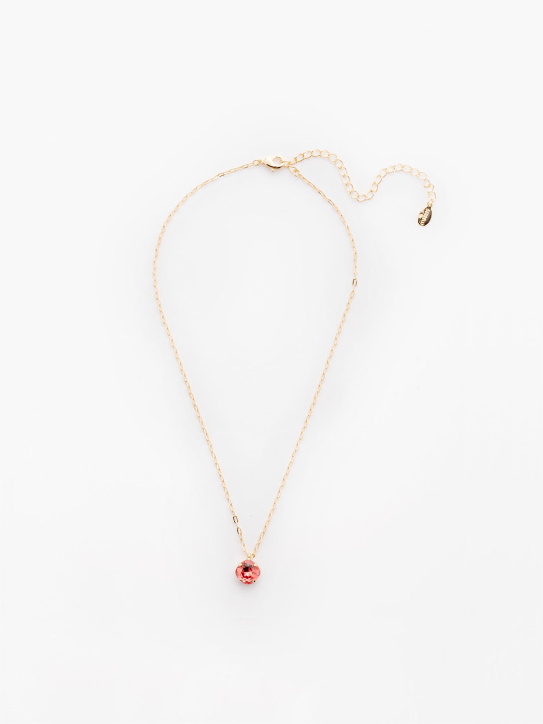 Siren Pendant Necklace - NEP22BGCRL - With a cushion-cut crystal and delicate chain, the Siren Pendant  will add a litle sparkle to your everyday look. From Sorrelli's Coral collection in our Bright Gold-tone finish.