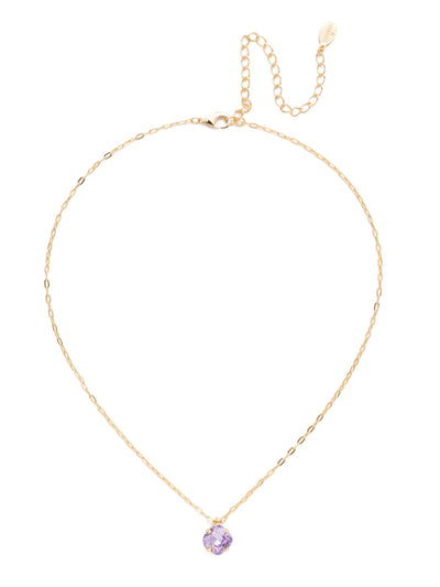 Siren Pendant Necklace - NEP22BGVI - With a cushion-cut crystal and delicate chain, the Siren Pendant  will add a litle sparkle to your everyday look. From Sorrelli's Violet collection in our Bright Gold-tone finish.