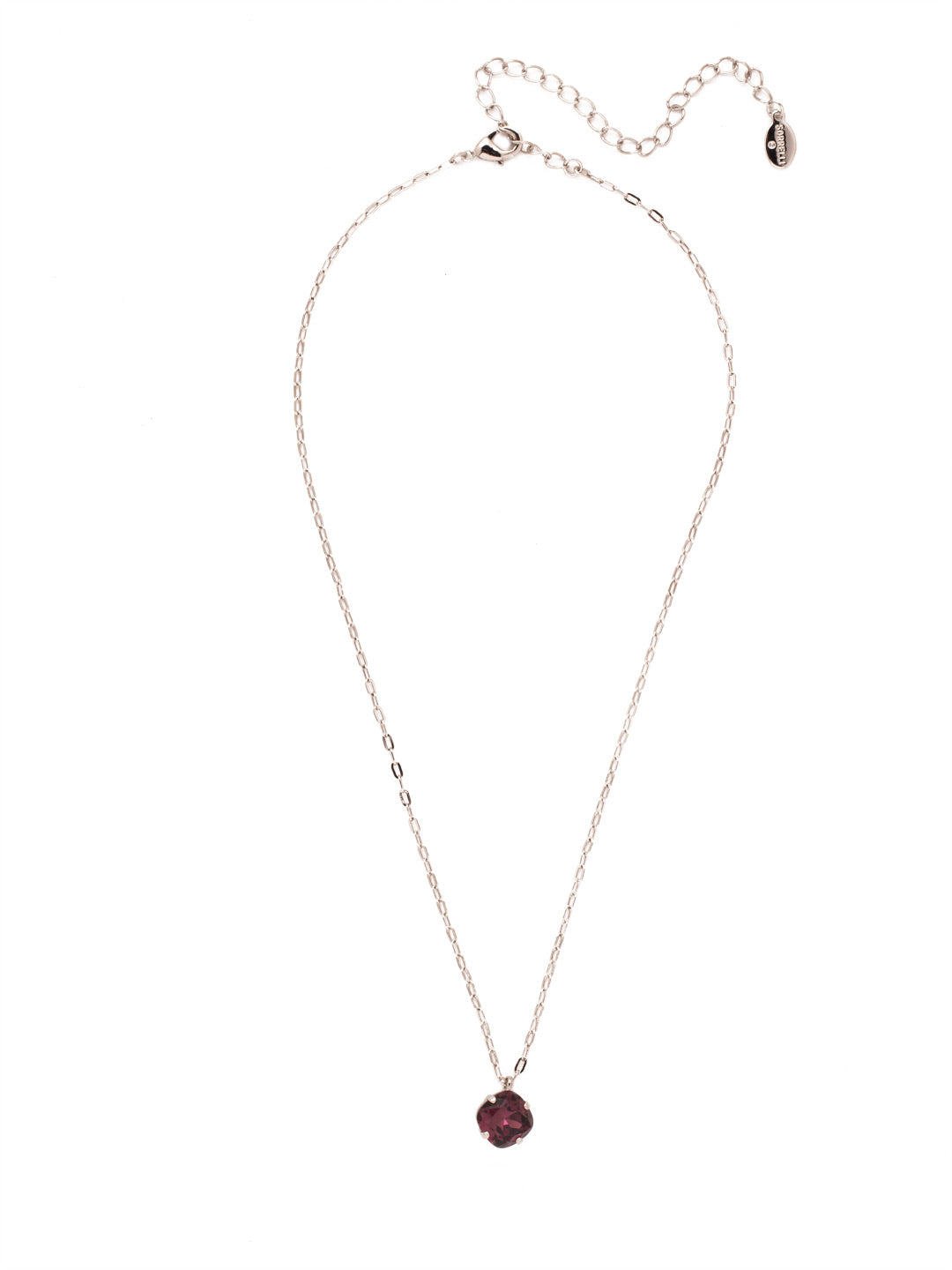 Siren Pendant Necklace - NEP22RHAM - With a cushion-cut crystal and delicate chain, the Siren Pendant  will add a litle sparkle to your everyday look. From Sorrelli's Amethyst collection in our Palladium Silver-tone finish.