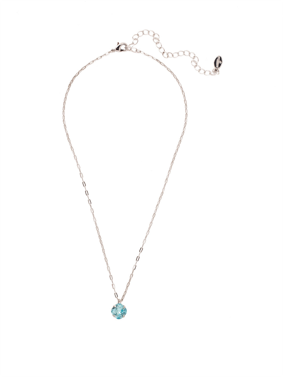 Siren Pendant Necklace - NEP22RHAQU - <p>With a cushion-cut crystal and delicate chain, the Siren Pendant  will add a litle sparkle to your everyday look. From Sorrelli's Aquamarine collection in our Palladium Silver-tone finish.</p>