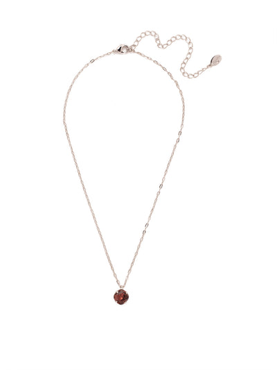 Siren Pendant Necklace - NEP22RHBUR - With a cushion-cut crystal and delicate chain, the Siren Pendant  will add a litle sparkle to your everyday look. From Sorrelli's Burgundy collection in our Palladium Silver-tone finish.