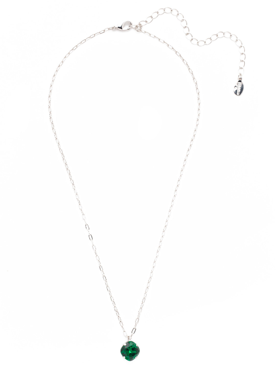 Siren Pendant Necklace - NEP22RHEME - <p>With a cushion-cut crystal and delicate chain, the Siren Pendant  will add a litle sparkle to your everyday look. From Sorrelli's Emerald collection in our Palladium Silver-tone finish.</p>