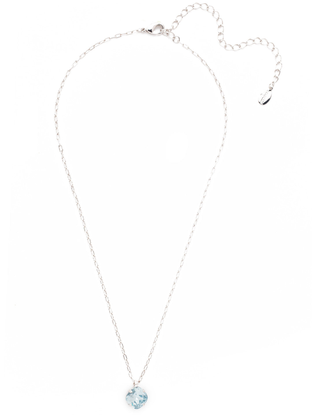 Siren Pendant Necklace - NEP22RHLAQ - <p>With a cushion-cut crystal and delicate chain, the Siren Pendant  will add a litle sparkle to your everyday look. From Sorrelli's Light Aqua collection in our Palladium Silver-tone finish.</p>