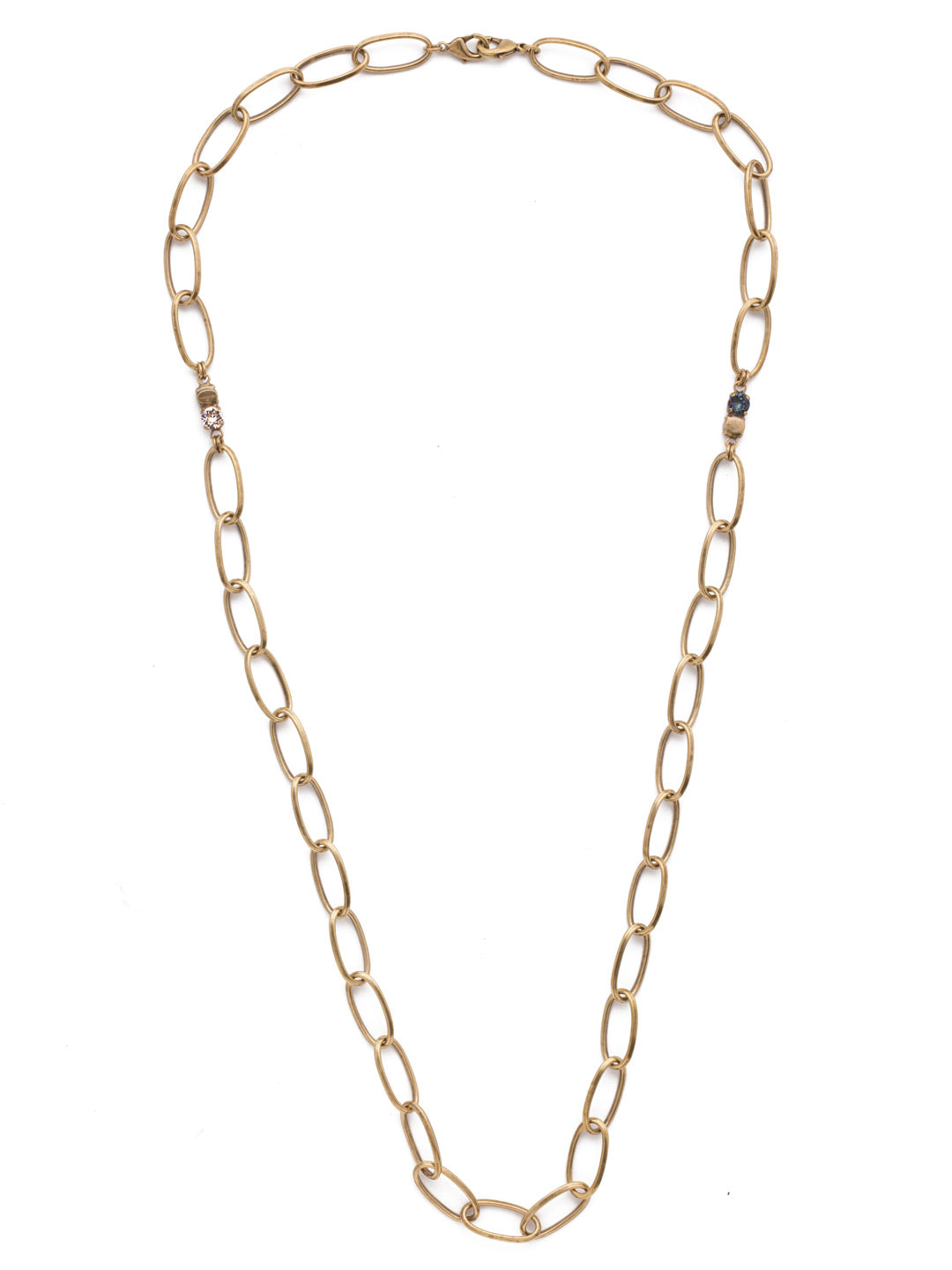 Tamara Long Necklace - NEP32AGSDE - <p>The Tamara Long Necklace features a double lobster claws on each end to be worn at any length. From Sorrelli's Selvedge Denim collection in our Antique Gold-tone finish.</p>
