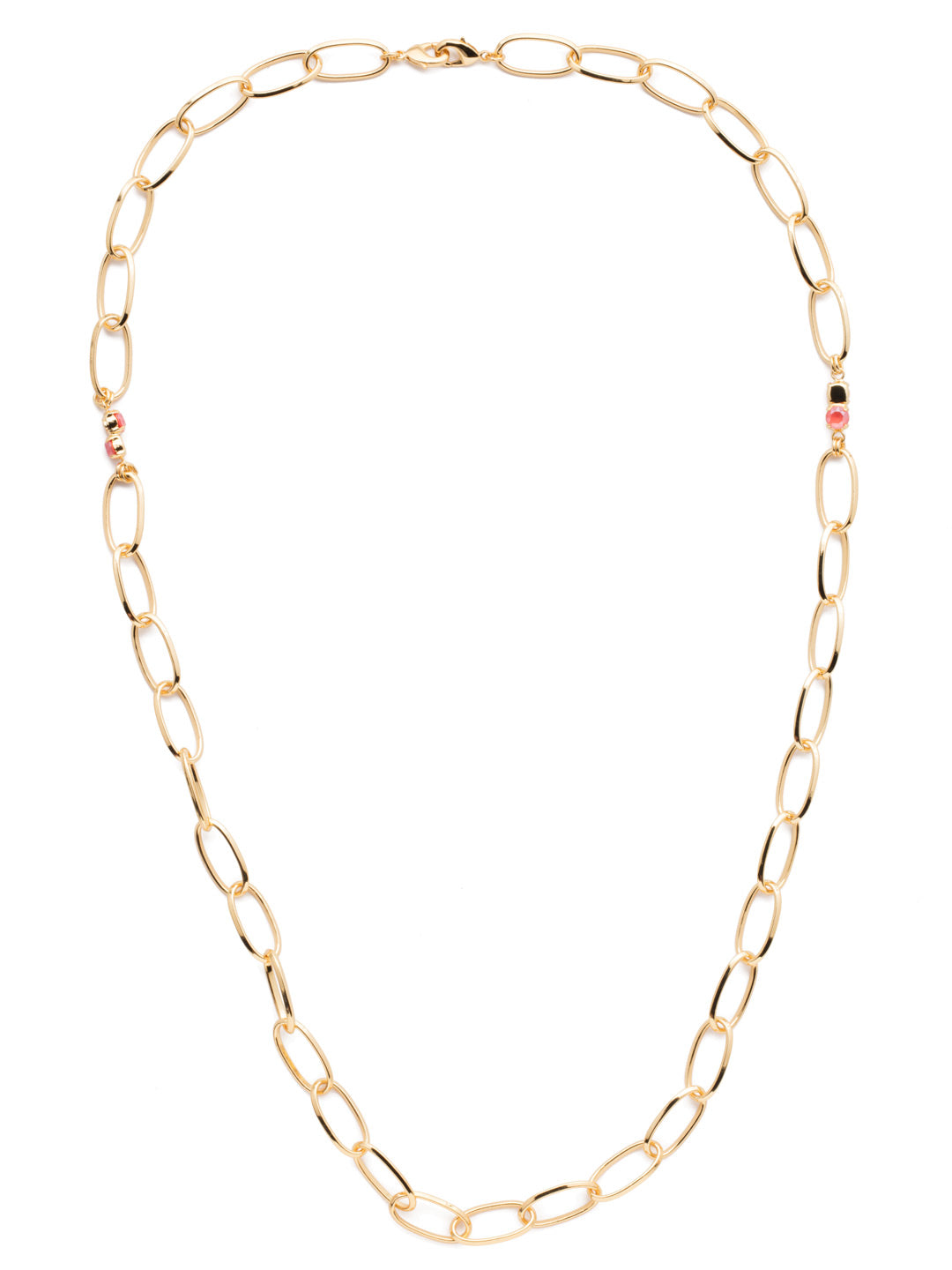Tamara Long Necklace - NEP32BGBGA - <p>A metal link chain attaches perfectly to your face covering with double lobster claws on each end. Also can be worn as a necklace for some extra layering. From Sorrelli's Begonia collection in our Bright Gold-tone finish.</p>