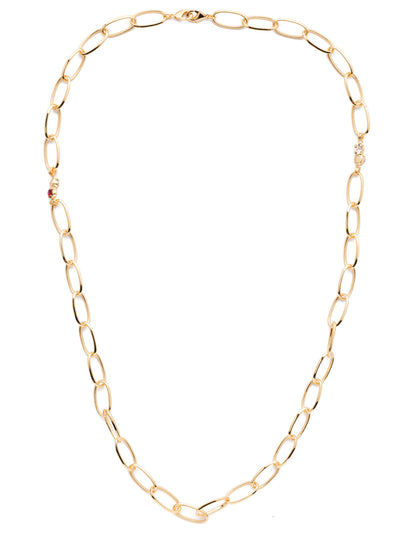 Tamara Long Necklace - NEP32BGSRC - <p>A metal link chain attaches perfectly to your face covering with double lobster claws on each end. Also can be worn as a necklace for some extra layering. From Sorrelli's Scarlet Champagne  collection in our Bright Gold-tone finish.</p>