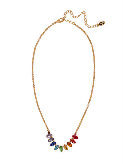 Clarissa Tennis Necklace - NEP4BGPRI - <p>The Clarissa Tennis Necklace puts a row of sparkling navette crystals front and center. Put it on when you want to be there, too. From Sorrelli's Prism collection in our Bright Gold-tone finish.</p>