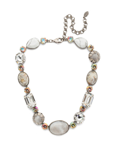 Tatiana Statement Necklace - NEP57ASCRE - Big and bold. That's the Tatiana Statement Necklace. A mix of natural, semi-precious stones and super-sparkly crystals come together in a piece that demands to be taken seriously. From Sorrelli's Crystal Envy collection in our Antique Silver-tone finish.
