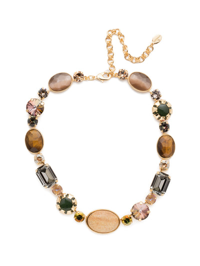 Tatiana Statement Necklace - NEP57BGCSM - Big and bold. That's the Tatiana Statement Necklace. A mix of natural, semi-precious stones and super-sparkly crystals come together in a piece that demands to be taken seriously. From Sorrelli's Cashmere collection in our Bright Gold-tone finish.