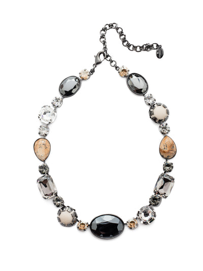 Tatiana Statement Necklace - NEP57GMGNS - Big and bold. That's the Tatiana Statement Necklace. A mix of natural, semi-precious stones and super-sparkly crystals come together in a piece that demands to be taken seriously. From Sorrelli's Golden Shadow collection in our Gun Metal finish.