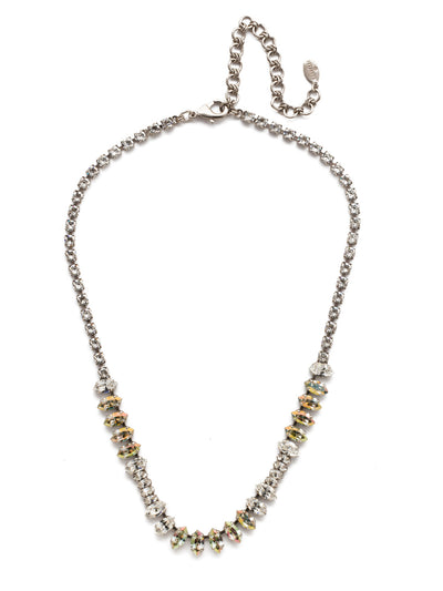 Reyna Tennis Necklace - NEP5ASCRE - <p>Pair the Reyna Tennis Necklace with a longer, simpler style so it can get the attention it deserves. It sparkles for days with gradient navette and round crystals. From Sorrelli's Crystal Envy collection in our Antique Silver-tone finish.</p>