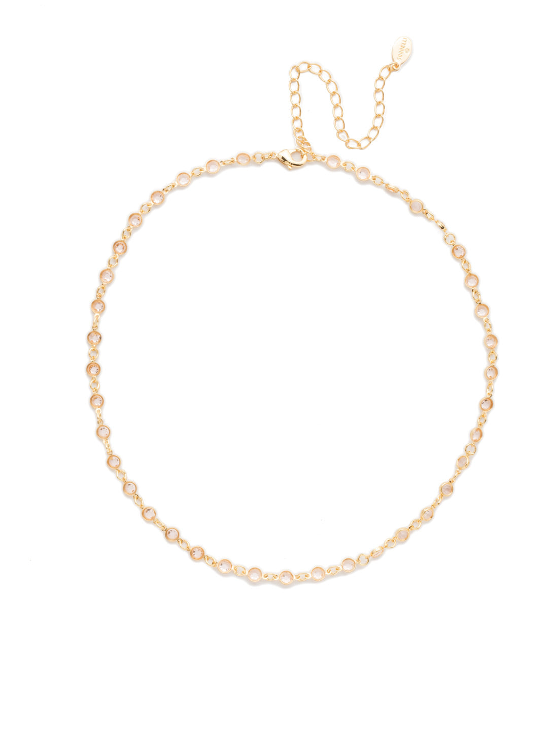 Jasmine Tennis Necklace - NEP92BGSIL - <p>This fully encrusted crystal necklace wit clear gems From Sorrelli's Silk collection in our Bright Gold-tone finish.</p>