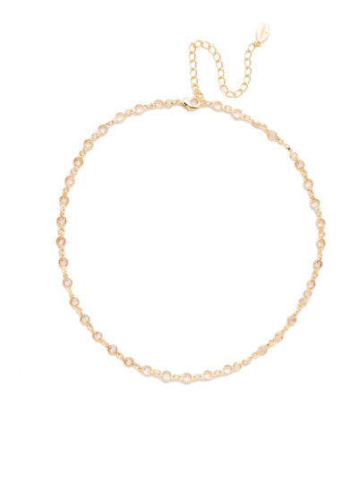 Jasmine Tennis Necklace - NEP92BGSIL - <p>This fully encrusted crystal necklace wit clear gems From Sorrelli's Silk collection in our Bright Gold-tone finish.</p>