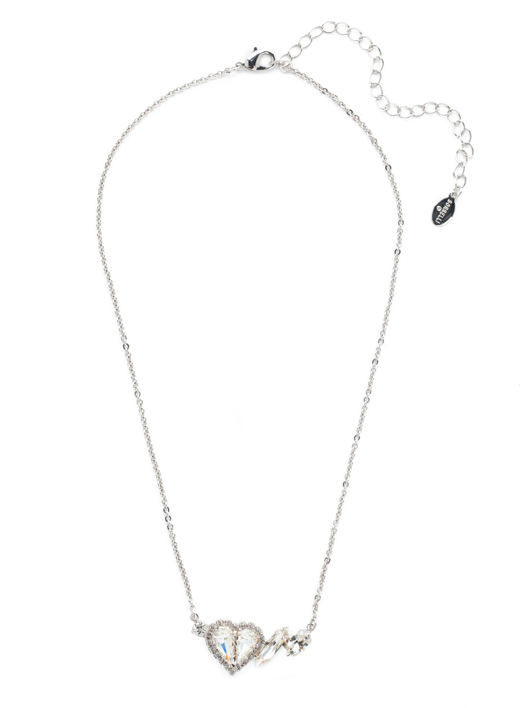 Vida Pendant Necklace - NER12PDCRY - <p>Give the traditional heart pendant a bit of oomph when you wear the Vida Pendant Necklace. The sparkling crystal heart is offset by stunning stones in an assortment of fun shapes. From Sorrelli's Crystal collection in our Palladium finish.</p>