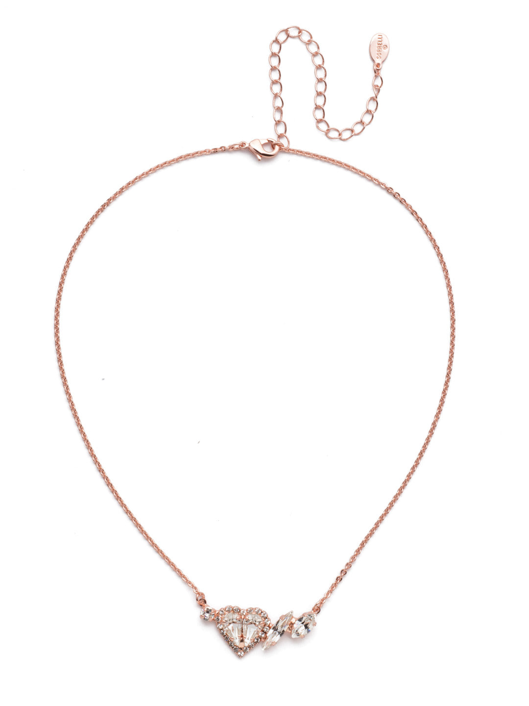 Vida Pendant Necklace - NER12RGCRY - <p>Give the traditional heart pendant a bit of oomph when you wear the Vida Pendant Necklace. The sparkling crystal heart is offset by stunning stones in an assortment of fun shapes. From Sorrelli's Crystal collection in our Rose Gold-tone finish.</p>