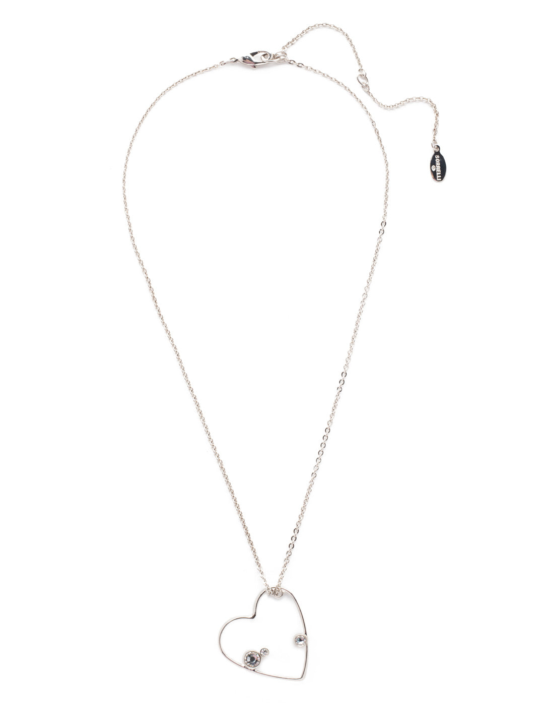 Love Pendant Necklace - NER1PDCRY - <p>For a classic everyday look honoring love, put on the Love Pendant Necklace. The heart dotted with simple circular crystals at its center is always a fit. From Sorrelli's Crystal collection in our Palladium finish.</p>