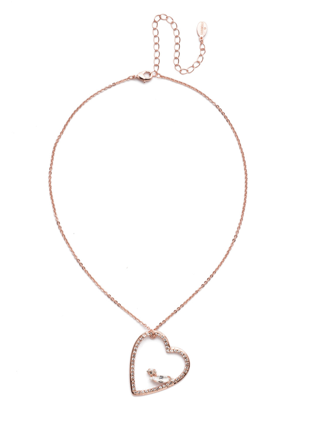 Sarafina Pendant Necklace - NER2RGCRY - <p>We think you'll have big love for the Sarafina Pendant Necklace. The simple metal chain dangles a crystal-encrusted heart with gorgeous navette stones at its center. From Sorrelli's Crystal collection in our Rose Gold-tone finish.</p>