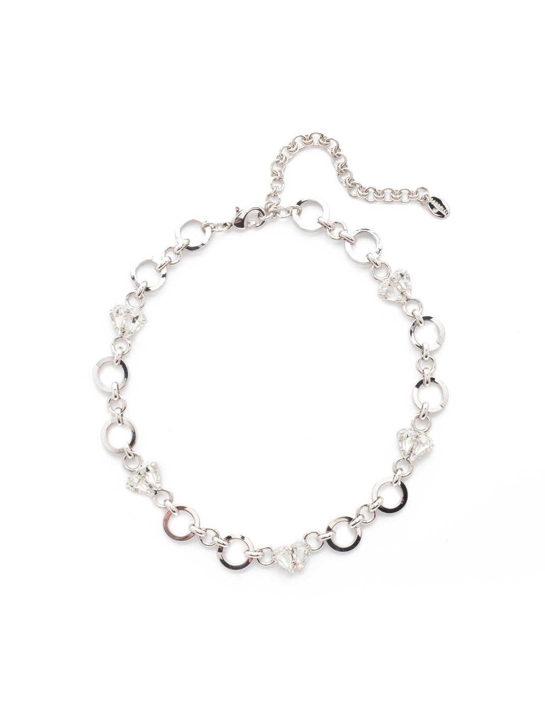 Marlowe Choker Necklace - NER4PDCRY - <p>Links and hearts. They just go together. Get the look and send a message of unity in our Marlowe Choker Necklace featuring sparkling pear crystals. From Sorrelli's Crystal collection in our Palladium finish.</p>