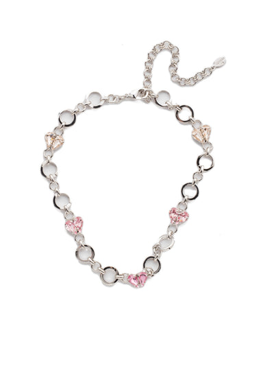 Marlowe Choker Necklace - NER4RHPOM - <p>Links and hearts. They just go together. Get the look and send a message of unity in our Marlowe Choker Necklace featuring sparkling pear crystals. From Sorrelli's Pink Ombre collection in our Palladium Silver-tone finish.</p>