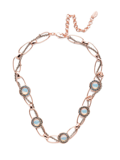 Cheyenne Tennis Necklace - NET11MXCAZ - The Cheyenne Layered Tennis Necklace is a perfect one-off for when you want a layered necklace look. Two strands of metallic links combine with opaque and irredecent gems and a splash of sparkling crystals. From Sorrelli's Crystal Azure collection in our Mixed Metal finish.
