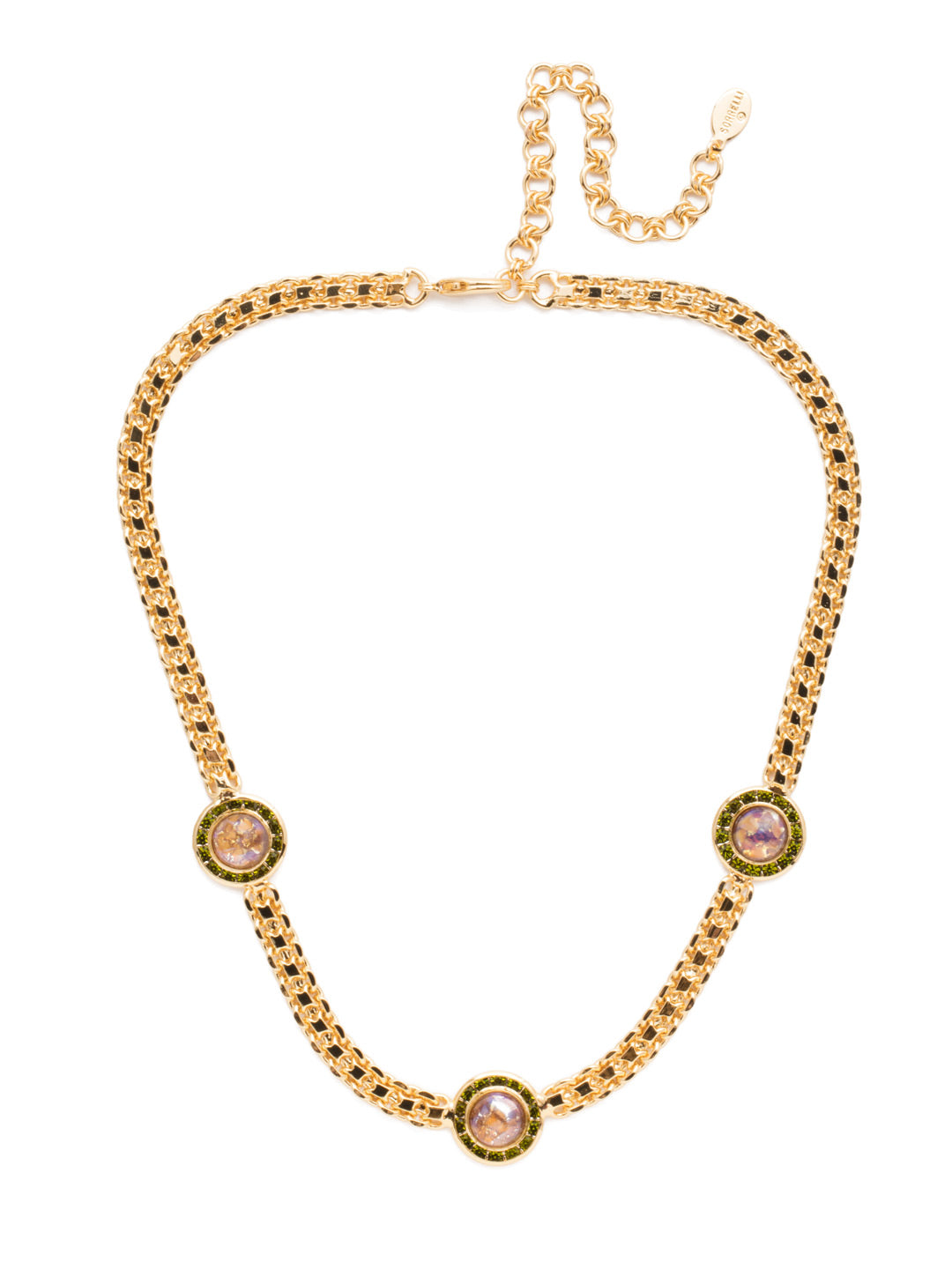 Alberta Tennis Necklace - NET12BGCSM - <p>Our Alberta Tennis Necklace is for the invidual who appreciates a bold chain but doesn't want to forgo a bit of sparkle. That comes in the form of opaque stones rimmed in shimmering crystals. From Sorrelli's Cashmere collection in our Bright Gold-tone finish.</p>