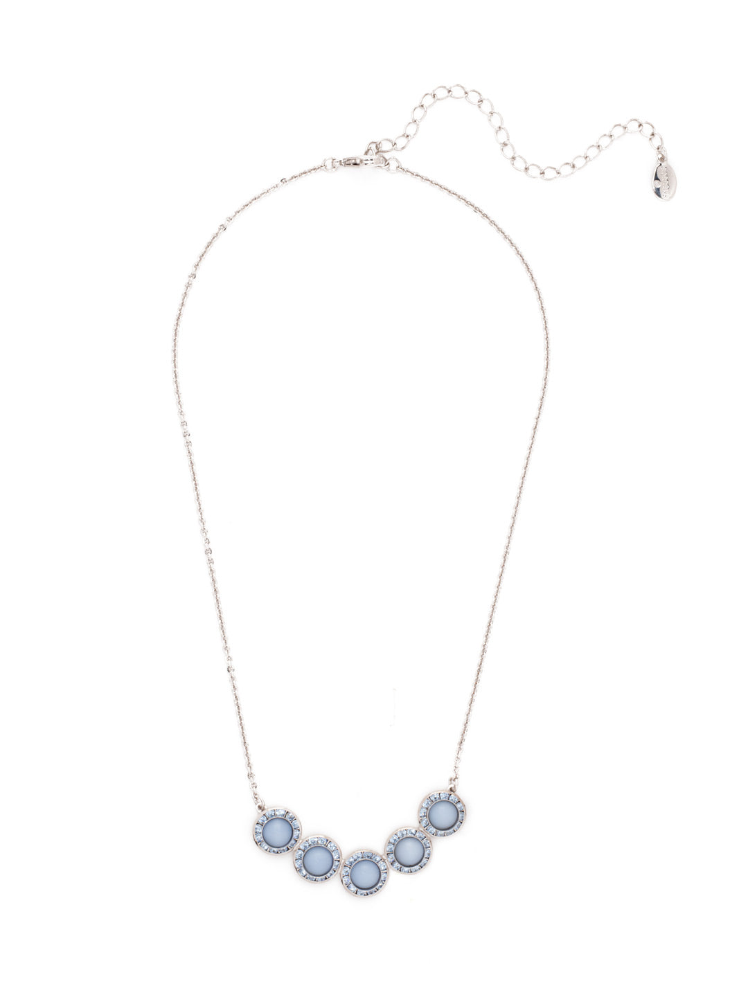 Saylor Tennis Necklace - NET14PDWNB - <p>The Saylor Tennis Necklace features a delicate chain centered with a set of sparkling circular crystal stones that shine bright. From Sorrelli's Windsor Blue collection in our Palladium finish.</p>