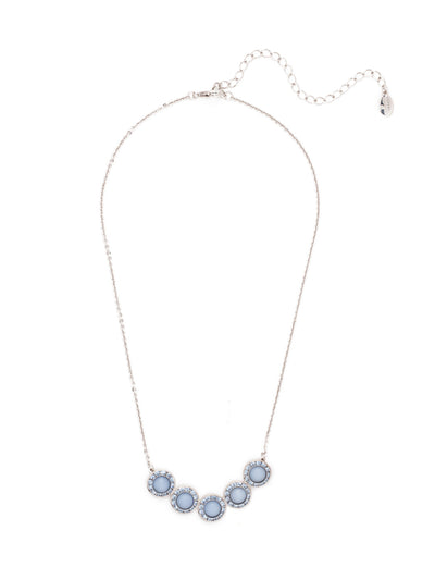Saylor Tennis Necklace - NET14PDWNB - <p>The Saylor Tennis Necklace features a delicate chain centered with a set of sparkling circular crystal stones that shine bright. From Sorrelli's Windsor Blue collection in our Palladium finish.</p>