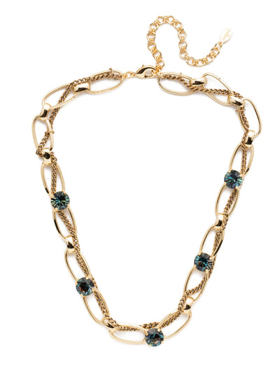 Milania Tennis Necklace - NET2MXCSM - The Milania Tennis Necklace is bold with its double-layer of metallic strands accented by signature Sorrelli crystal sparkling stones. From Sorrelli's Cashmere collection in our Mixed Metal finish.
