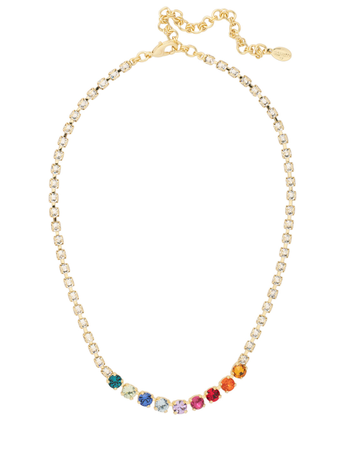 Audriana Tennis Necklace - NET37BGPRI - <p>The Audriana Tennis Necklace is all about glamour. Shine across any room with the strand entirely encrusted in sparkling crystals, while larger pieces of varying opacities stand front and center. From Sorrelli's Prism collection in our Bright Gold-tone finish.</p>
