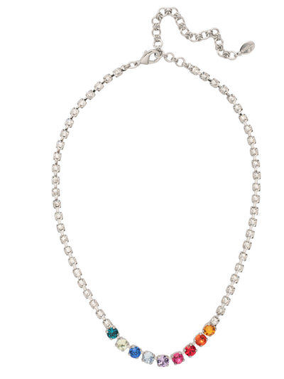 Audriana Tennis Necklace - NET37PDPRI - <p>The Audriana Tennis Necklace is all about glamour. Shine across any room with the strand entirely encrusted in sparkling crystals, while larger pieces of varying opacities stand front and center. From Sorrelli's Prism collection in our Palladium finish.</p>