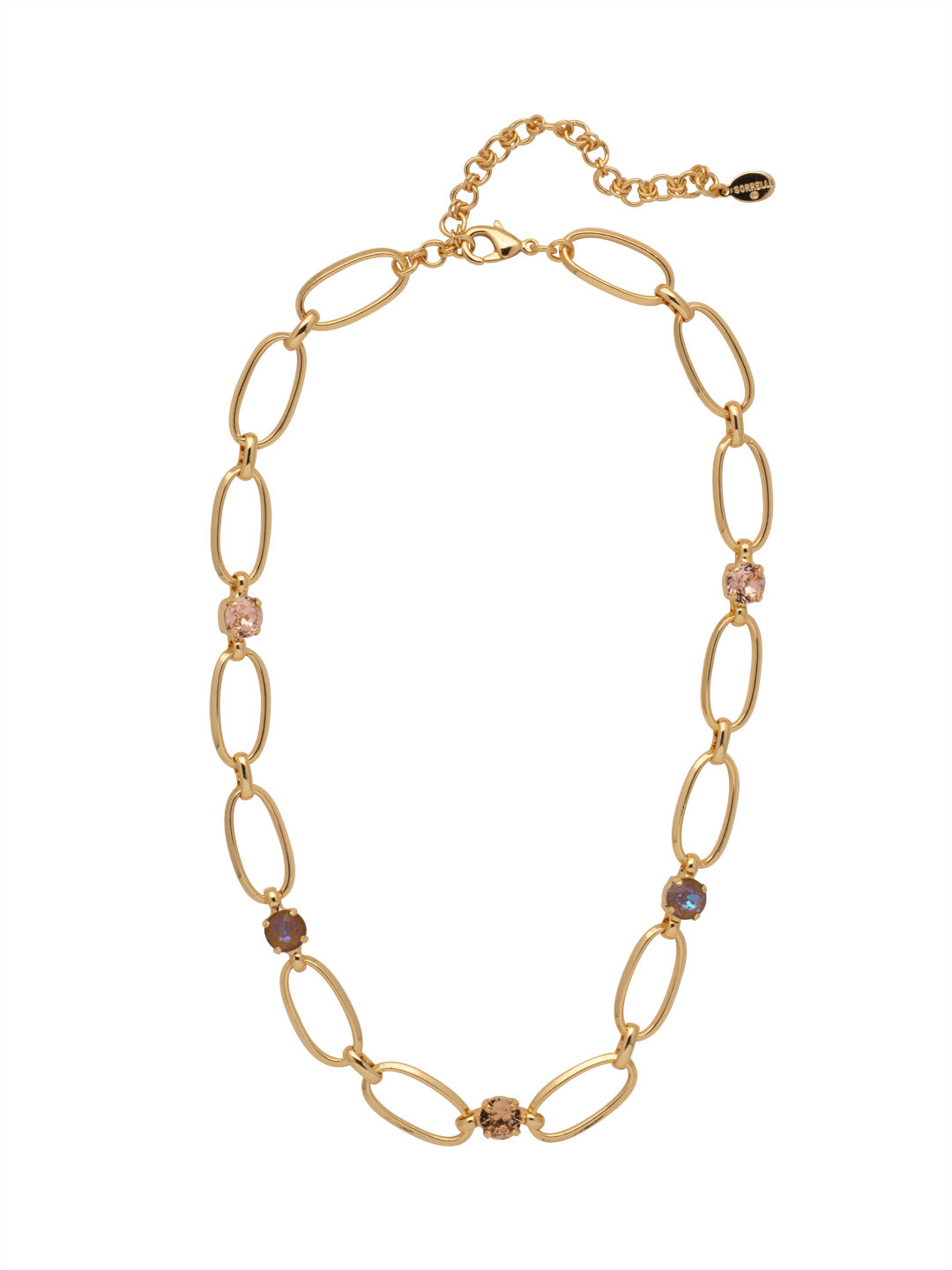 Paige Tennis Necklace - NET3BGRSU - <p>The Paige Tennis Necklace is open, airy and sparkly, too. Metallic links are joined with round Sorrelli crystals that shine bright. From Sorrelli's Raw Sugar collection in our Bright Gold-tone finish.</p>
