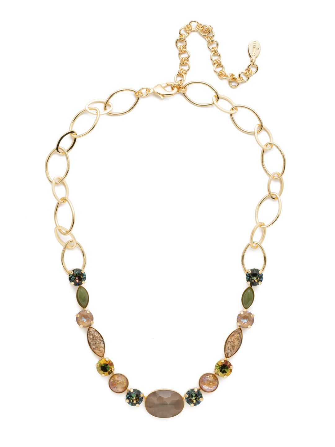 Astro Tennis Necklace - NET4BGCSM - <p>Can't decide what to wear? Put on the Astro Tennis Necklace. Between its airy metal links, earthy stones and round sparkling crystals, you're covered for any mood or occasion. From Sorrelli's Cashmere collection in our Bright Gold-tone finish.</p>